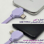 کابل تبدیل 4 کاره جمع شو USB / USB-C به لایتنینگ / USB-C مدل 65w-4in1 طول 1 متر طرح دار - تصویر 10