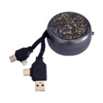 کابل تبدیل 4 کاره جمع شو USB / USB-C به لایتنینگ / USB-C مدل 65w-4in1 طول 1 متر طرح دار